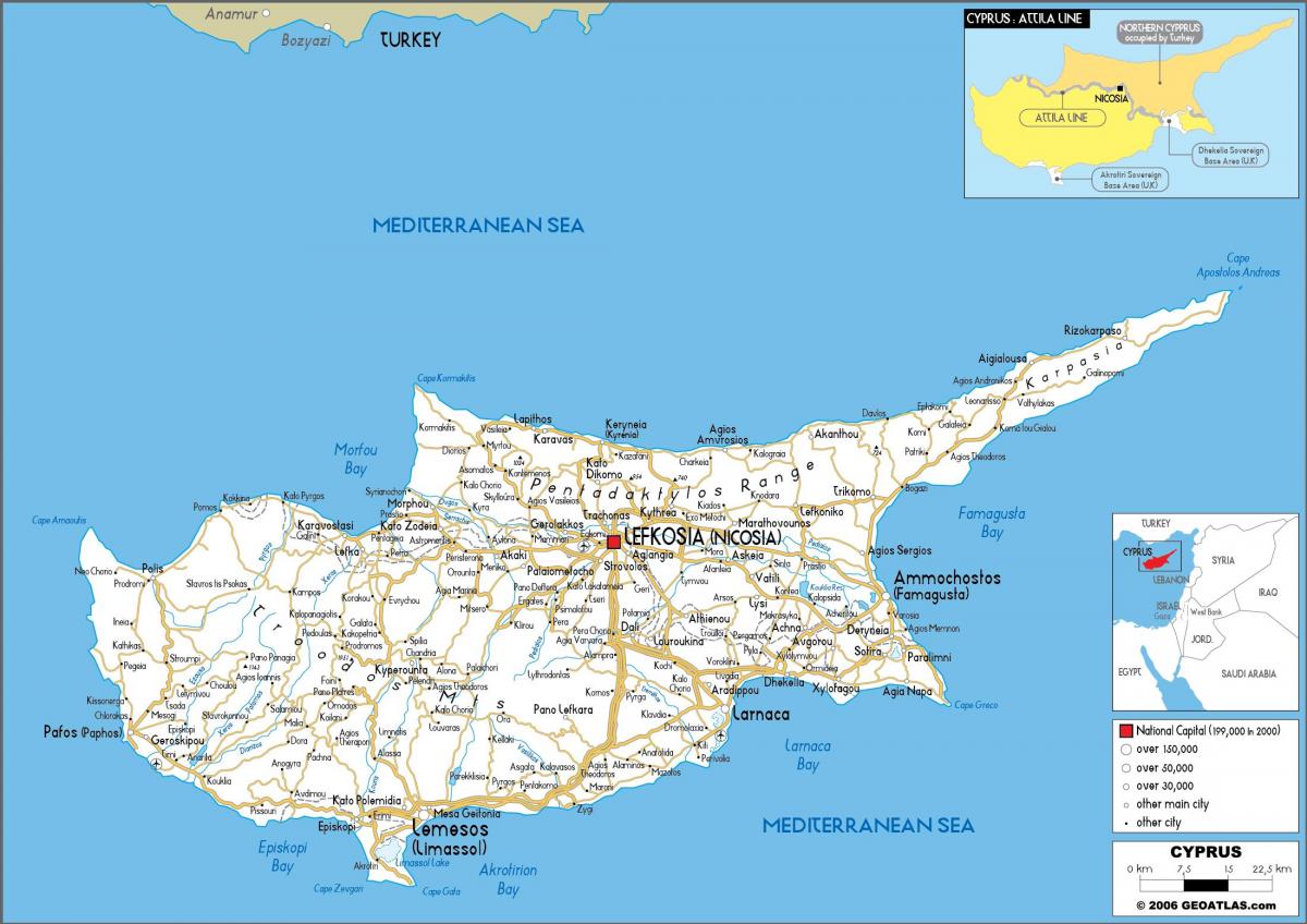 Автомобильная карта Кипра